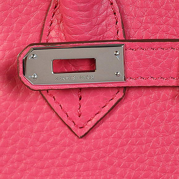 Super A Replica Hermes Birkin 25CM Tote Bags Togo Leather Peach Silver 60799 - Click Image to Close